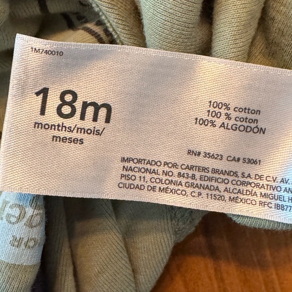 Carter's Tan and Brown Bodysuit One Piece 18 months - Picture 7 of 7